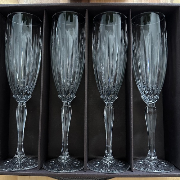 Vintage Cristal D'Arques Champagne Flute Set of 4 with Box - Picture 1 of 2